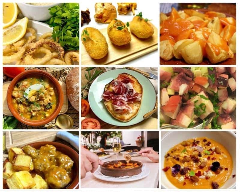 Spanish tapas or small Spanish dishes